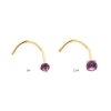 Gold Nose Stud With Amethyst