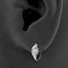 Click Hoop Earrings with Marquise Zirconia
