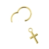 Gold Click Ring Charm - Cross