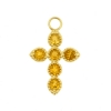 Gold Click Ring Charm - Cross Citrine