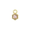 Gold Click Ring Charm - Vintage Dots Pink Amethyst