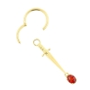 Gold Click Ring Charm - Dagger Songea Sapphire