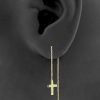 Gold Chain Earrings - Cross