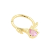 Gold Click Ring - Pink Sapphire Vine