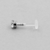 Jewelled Bioplast Labret - 3mm Swarovski Zirconia