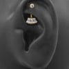 Rook Piercing With Gold Trapezoid - Threadless