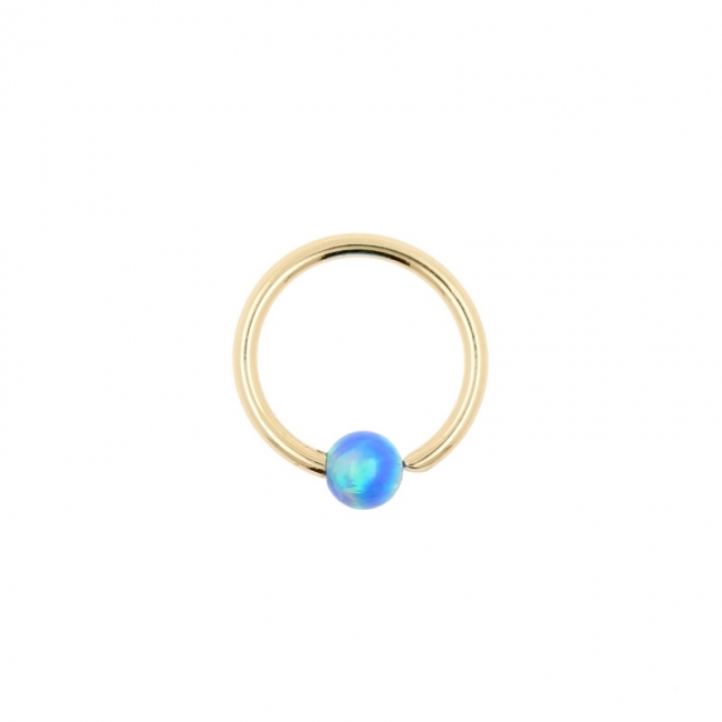 Gold Fixed Opal Ball Closure Ring