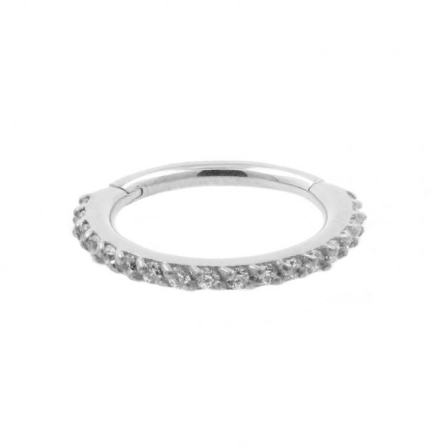 White Gold Click Ring With Swarovski Zirconia
