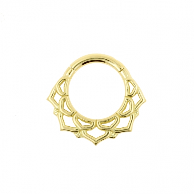 Gold Click Ring - Ornamental Lotus
