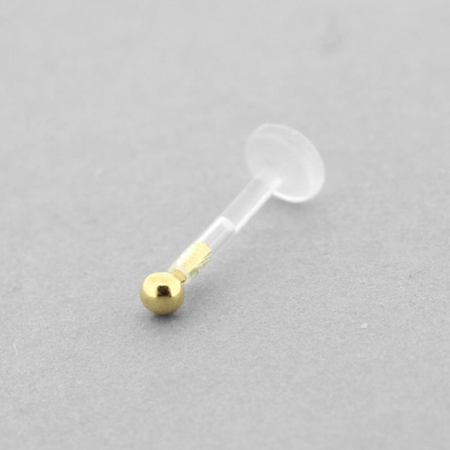 Bioplast Labret With Gold Ball