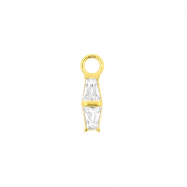 Click Ring Charm Nickle-free - Zirconia Double Trapezoid