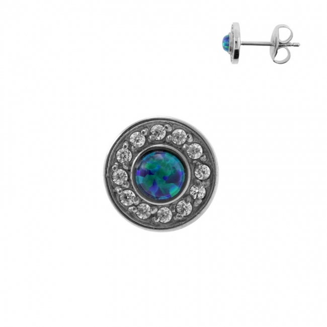 Earstuds with Opal Inlay