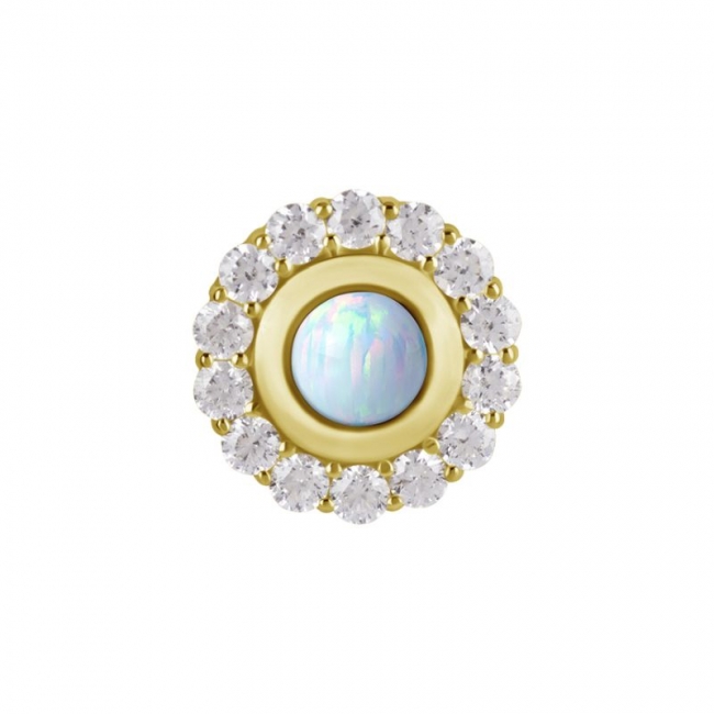 Gold Vintage Opal Zirconia - Round