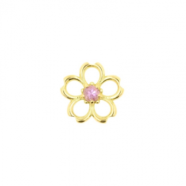 Gold Click Ring Charm - Sakura Pink Sapphire