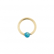 Gold Fixed Opal Ball Closure Ring