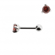 Mini Helix barbell with 3mm facetted zirconia