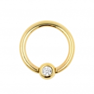 Gold Ball Closure Ring with Zirconia