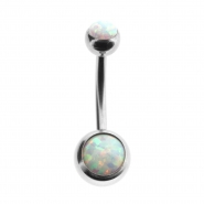 Double Jewelled Opal Belly Ring