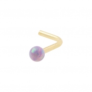 Gold Nose Stud with Opal Ball