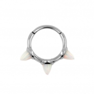 Hinged Ring With Three Opal Spikes