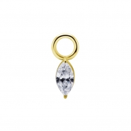 Click Ring Charm Nickel-free - Zirconia Princess Gem 