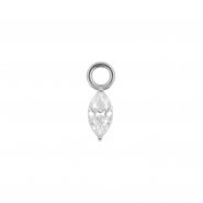 Click Ring Charm Nickle-free - Zirconia Marquise