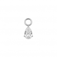 Click Ring Charm Nickle-free - Zirconia Droplet