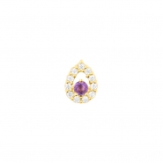 Gold Amethyst And Zirconia Droplet