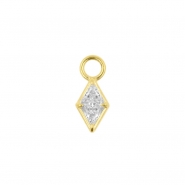 Gold Click Ring Charm - Zirconia Diamond
