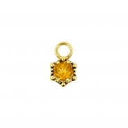 Gold Click Ring Charm - Vintage Dots Citrine