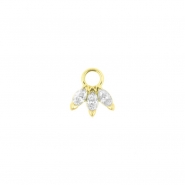 Gold Click Ring Charm - Marquise Diamond