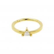 Gold Conch Clicker - Swarovski Zirconia Triangle