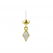 Gold Helix Dangle - Zirconia Diamond